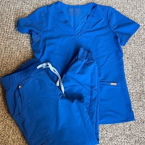 Figs scrub set. Small top and medium petite jogger.